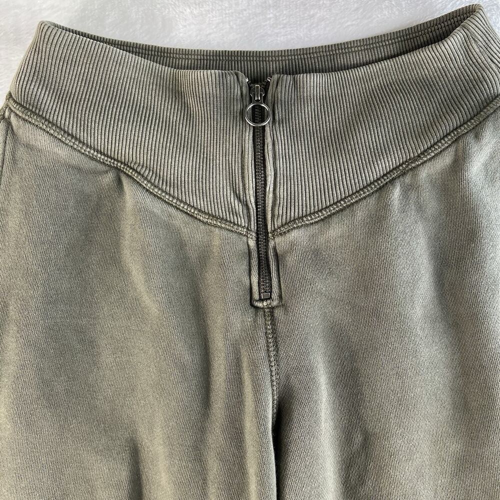 Aerie S Small Corset Fleece Jogger Pants Zipper Front Nomad Oliver Green Relaxed - Picture 4 of 14